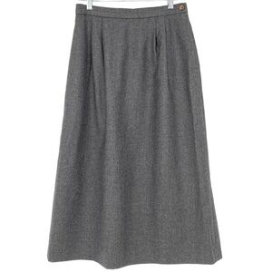 David Brooks LTD 100% wool gray midi skirt women's size 12